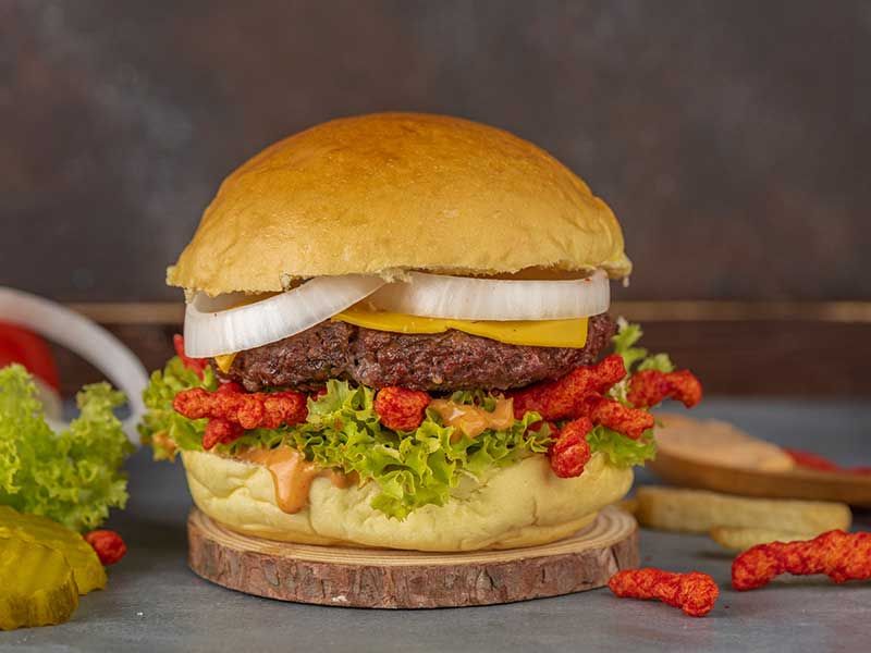 Beef Burger With Cheese Sandwich