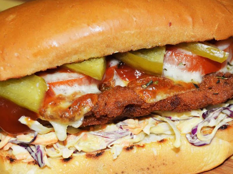 Chicken Pane With Cheese Sandwich