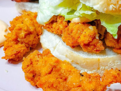 Spicy Cheese Chicken Strips sandwich