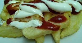 French Fries With Mayonnaise Roll Sandwich