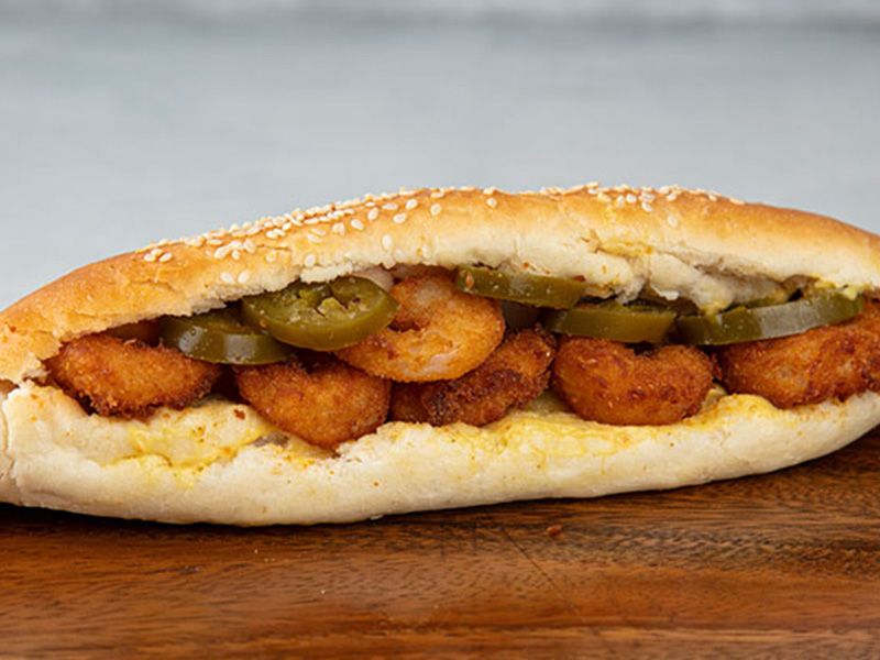 Squid With Mozzarella Cheese Sandwich