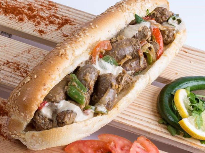 Oriental Sausage With Cheese Sandwich