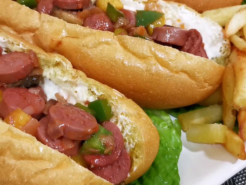 Smoked Oriental Sausage Sandwich