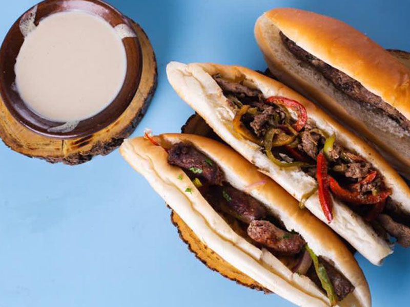 Grilled Oriental Sausage Sandwich