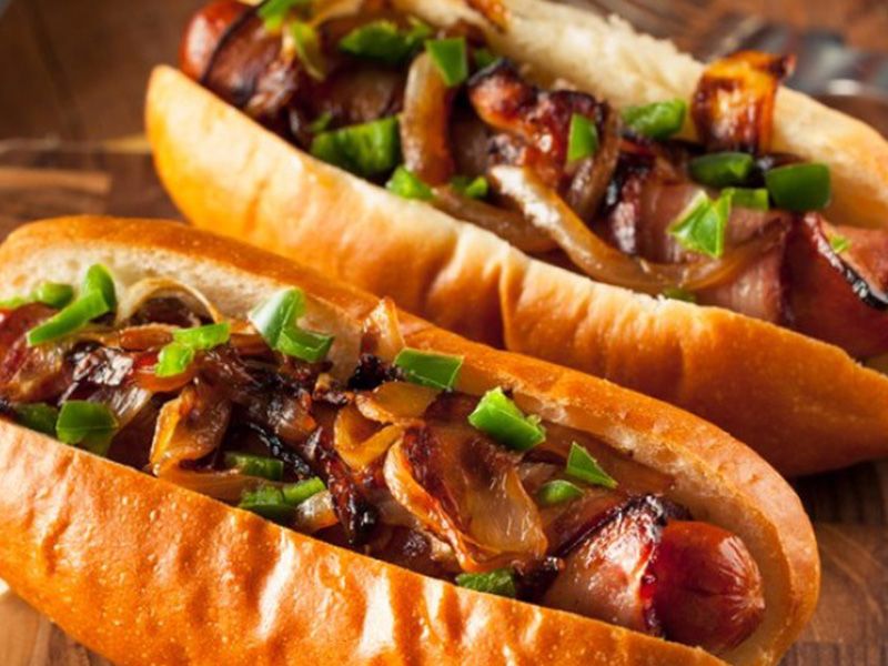 Grilled Oriental Sausage Sandwich