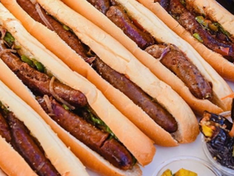 grilled sausage Vienna sandwich