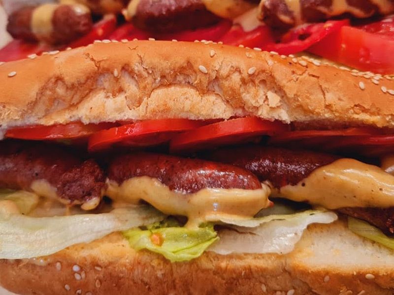Grilled Oriental Sausage Sandwich