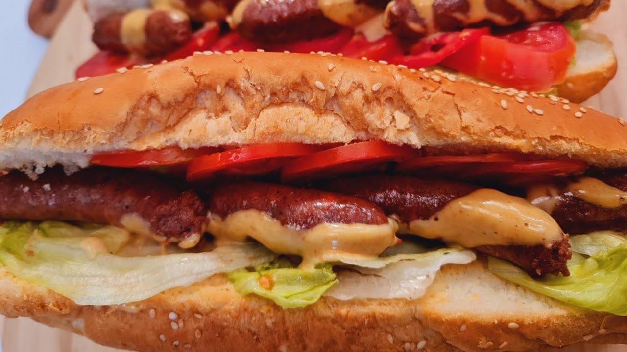 Grilled Oriental Sausage Sandwich