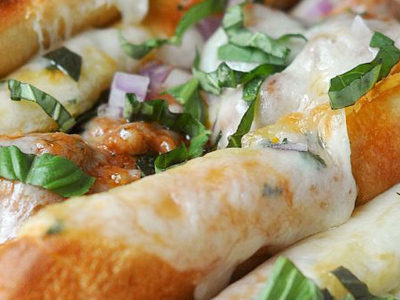 Mozzarella Cheese Oriental Sausage Sandwich