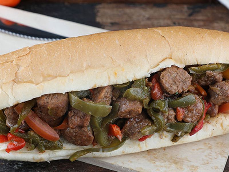 Grilled Oriental Sausage Sandwich