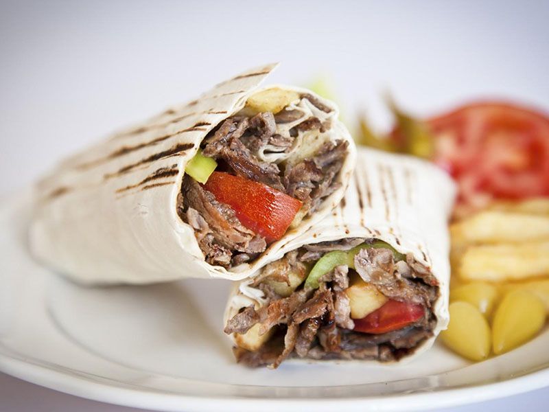 Saj Baladi Meat Shawerma Sandwich