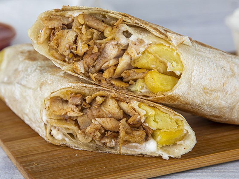 Chicken Shawerma With Mozzarella Cheese Syrian Sandwich