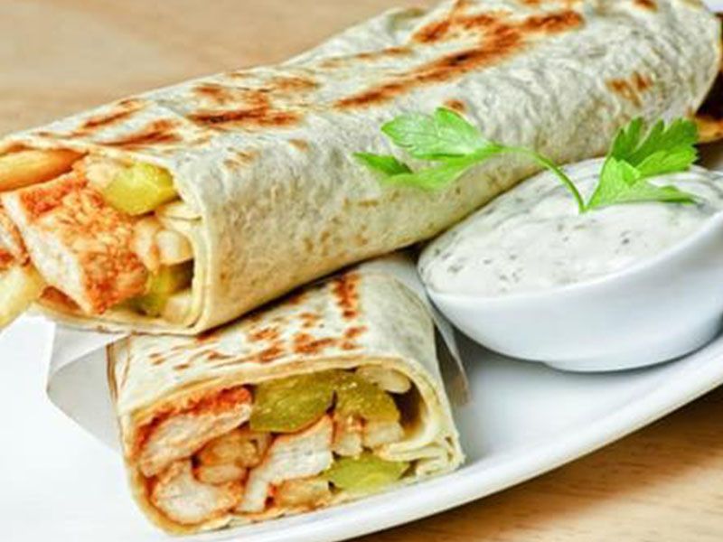 Chicken Shawerma With French Fries Sandwich