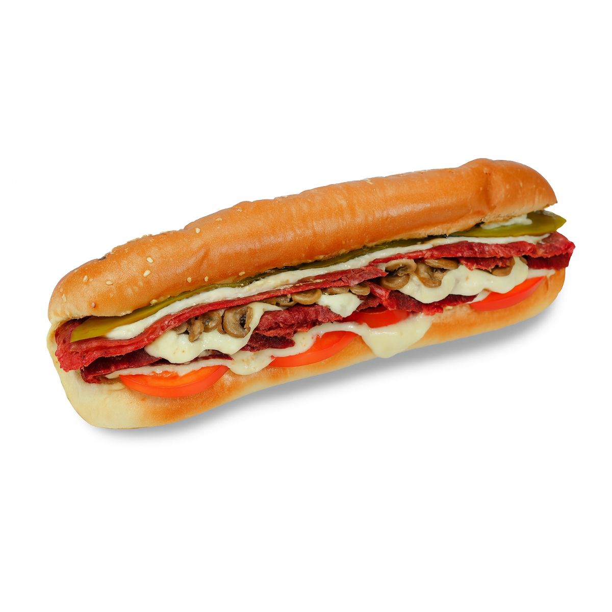 Fino Sausage Shawarma Sandwich With Mozzarella And Mushrooms