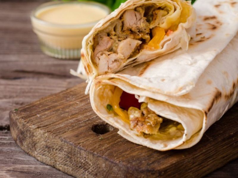 chicken Shawerma Saj Sandwich