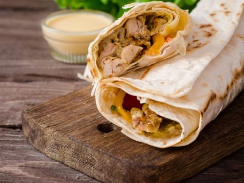 Saj Bread Chicken Shawarma
