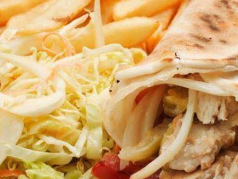 Chicken shawarma with Fries sandwich