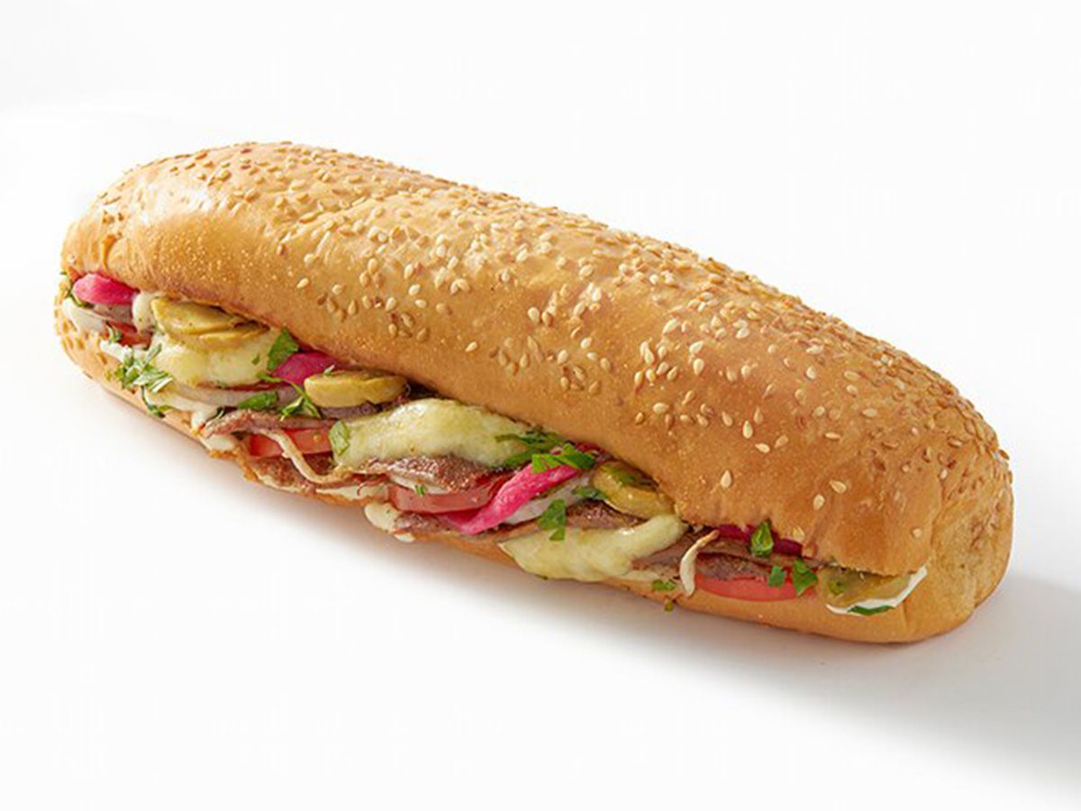 Fino meat shawerma with mozzarella and mushroom sandwich