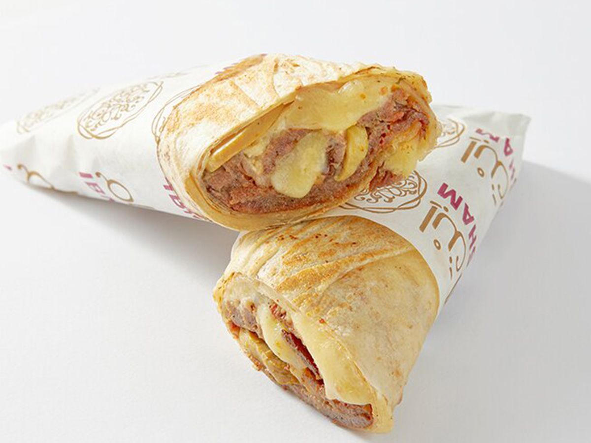 Saj Meat Shawerma With Mozzarella And Mushroom Sandwich