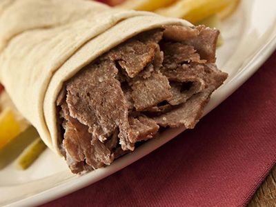 Meat Shawerma With French Fries Sandwich