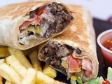 Meat Shawarma With Fries Sandwich