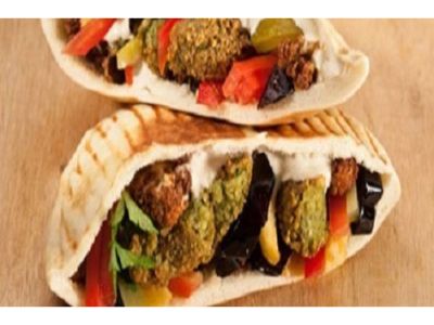 Falafel Sandwich With Eggplant