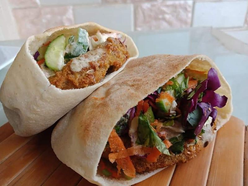 Taamia with Eggplant sandwich