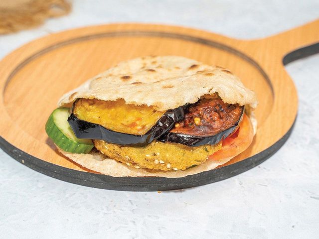 Taamia with Eggplant sandwich