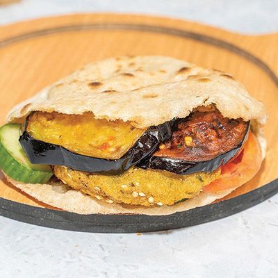 Taamia and Eggplant Sandwich