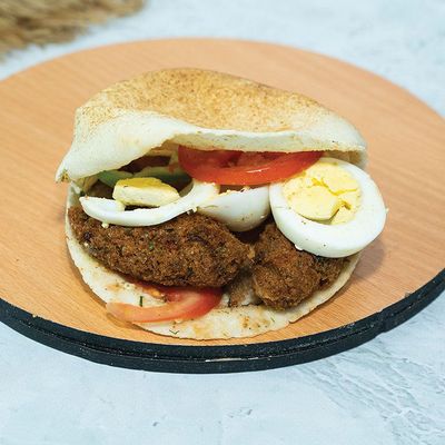Ta'ameya and Boiled Egg Sandwich
