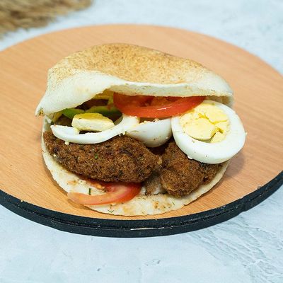 Taamia with Boiled Eggs sandwich