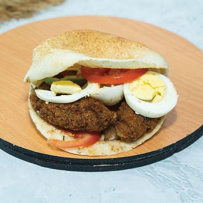 Taamia with Boiled Eggs Sandwich
