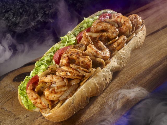 Shrimp fajita sandwich