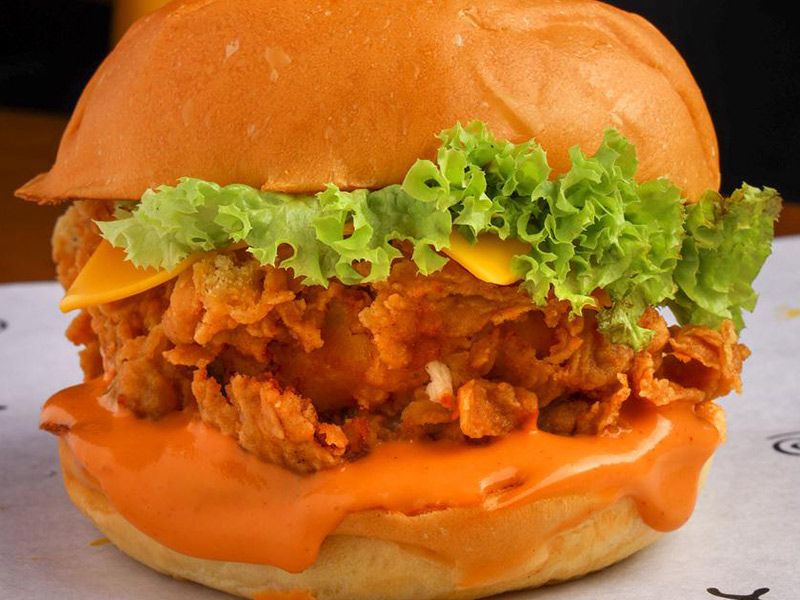 Chicken Strips With Cheetos Sandwich