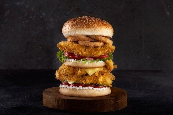 Fried Tower Burger Sandwich