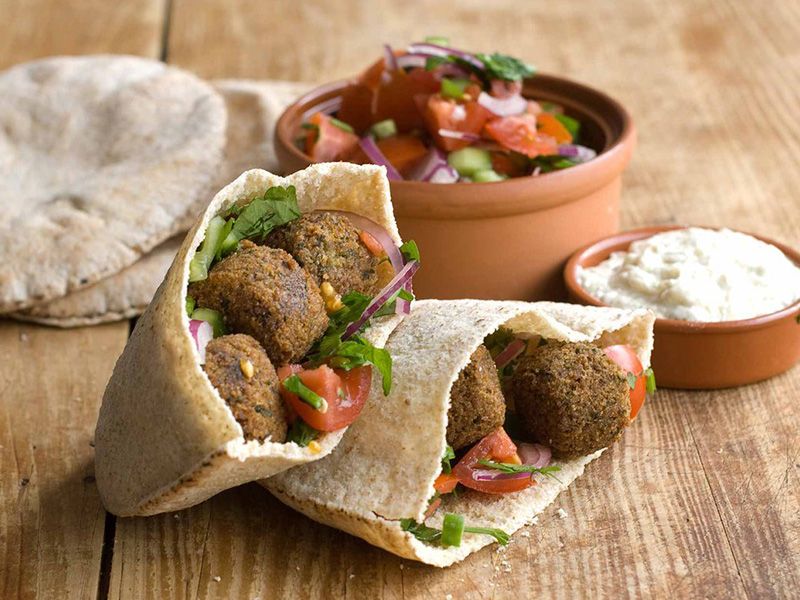 Falafel With Baba Ghannoug Sandwich