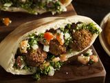 Falafel With Garlic Dip Sandwich