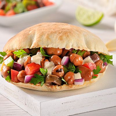 Foul With Eggplant Sandwich