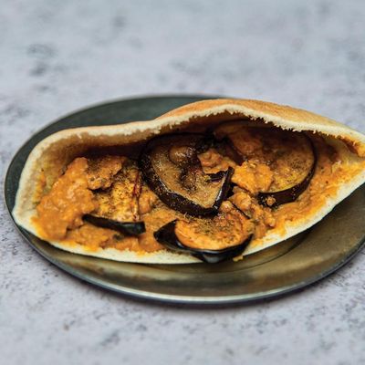 Foul with eggplant or Baba Ghanoush