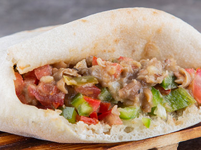 Foul With Oriental Sausage Sandwich