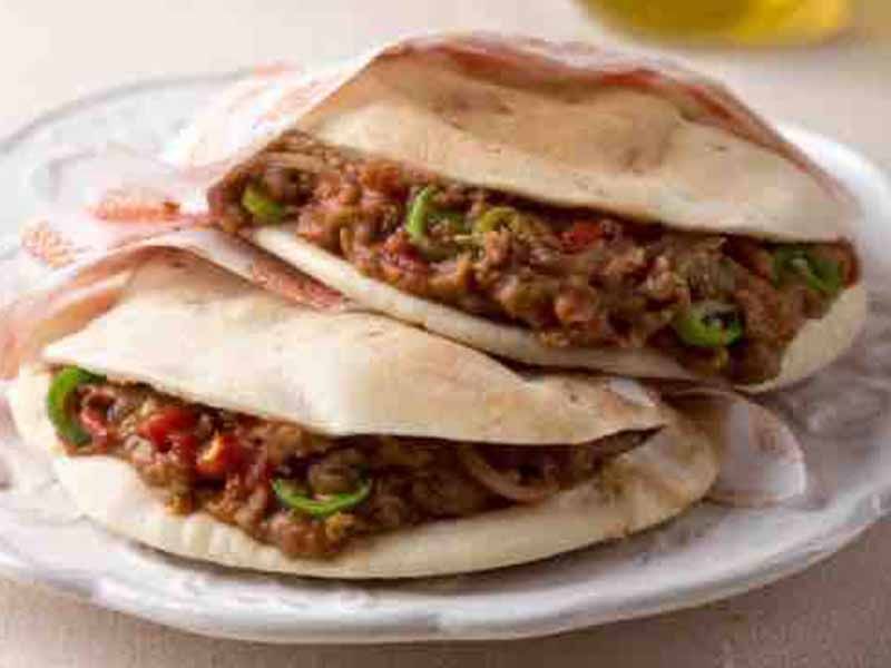 Foul With Tomato Sauce Shami Sandwich