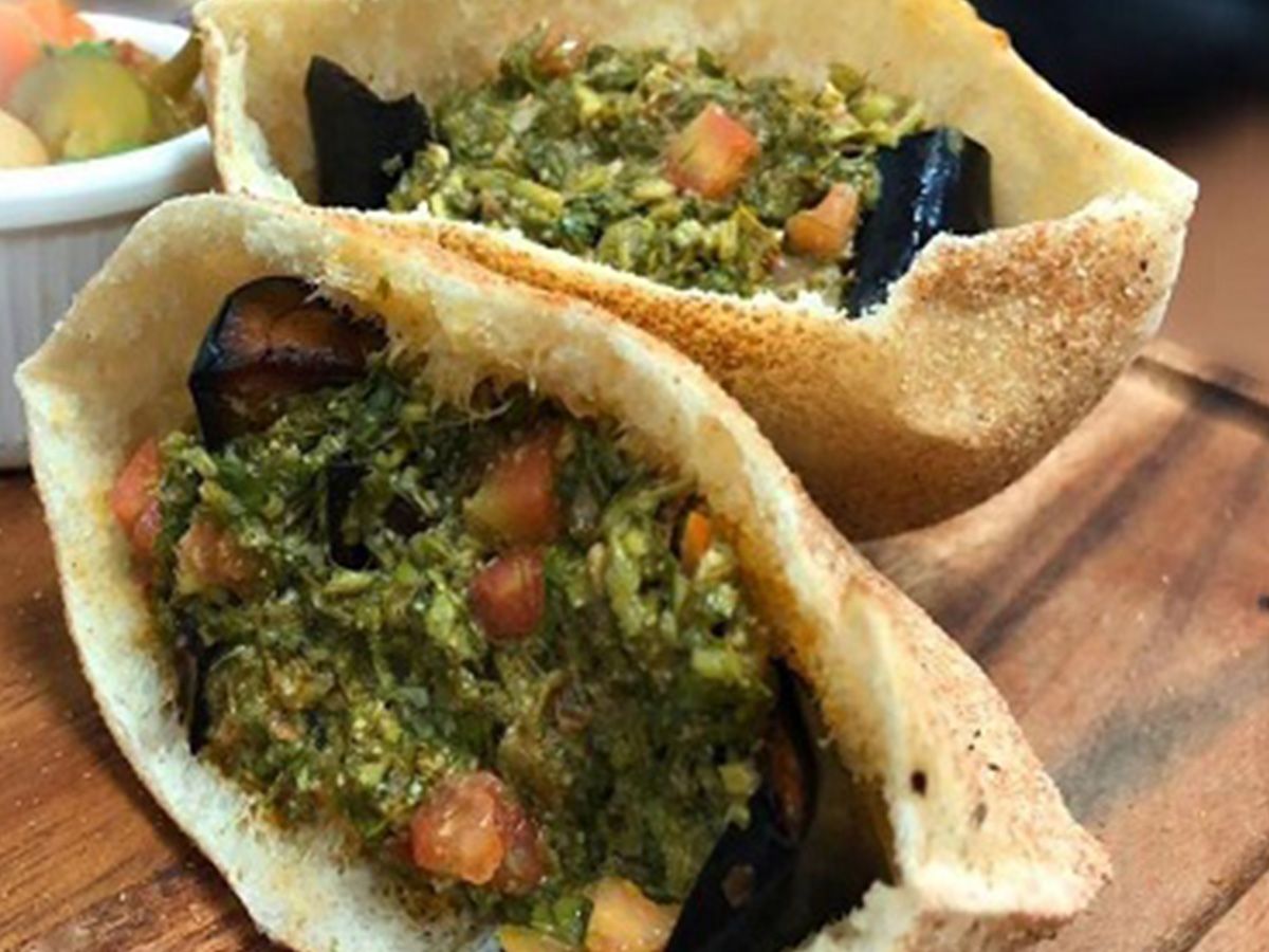 Foul On Eggplant Sandwich