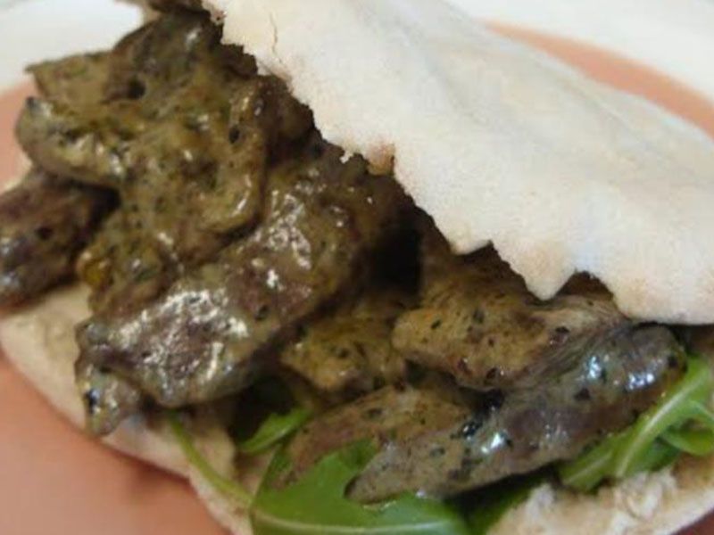Grilled Shambri Liver Sandwich