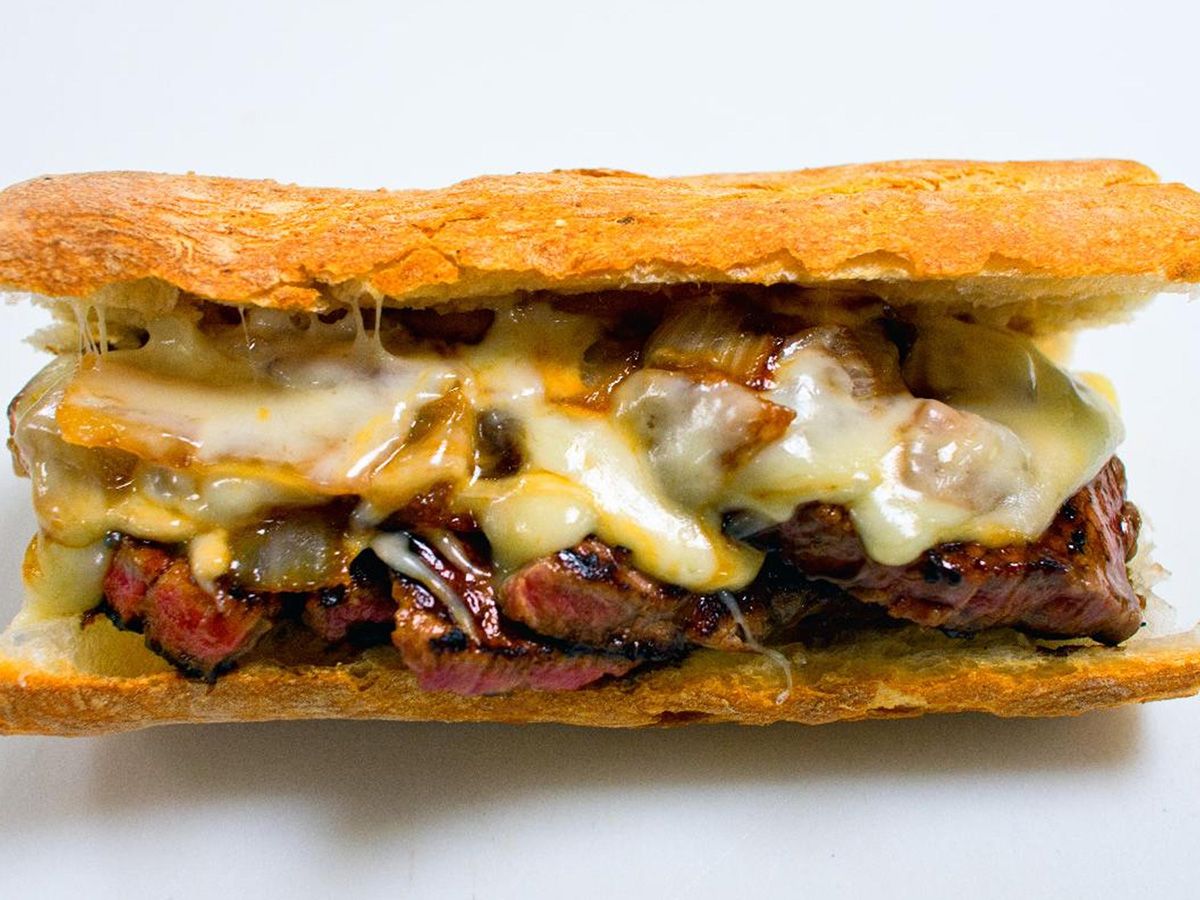 Meat Steak and mushroom sandwich