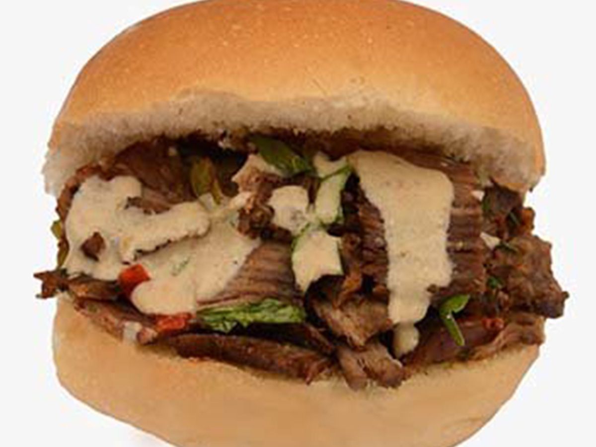 Kaiser meat shawarma sandwich