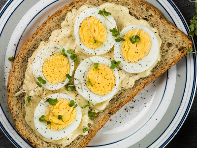 Mushroom With Boiled Eggs Sandwich