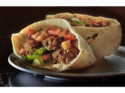 Falafel Sandwich With Baba Ghannoug