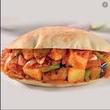 Mix French Fries And Eggplant Sandwich