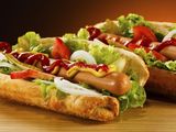 Syrian potato and hot dog sandwich
