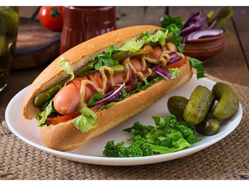 Beef Hot Dog Sandwich